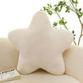 thumbnail image 1 of Star Shaped Plush Pillow, Super Soft Fluffy Fleece Cushion, 20in Cream Color Decorative Throw Pillow For Bedroom Sofa, Cute Gift For Girls Teens Christmas Birthday Home Decor (White), 1 of 6
