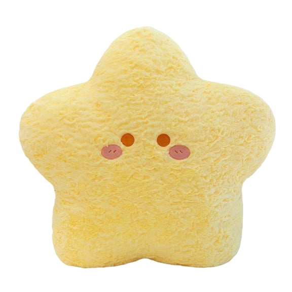 Star-Shaped Plush Throw Pillow With Cute Facial Expression, Multi-Functional Bedside Sofa Stuffed Animal Cushion For Girls, Soft Huggable Decorative Toy For Bedroom Living Room