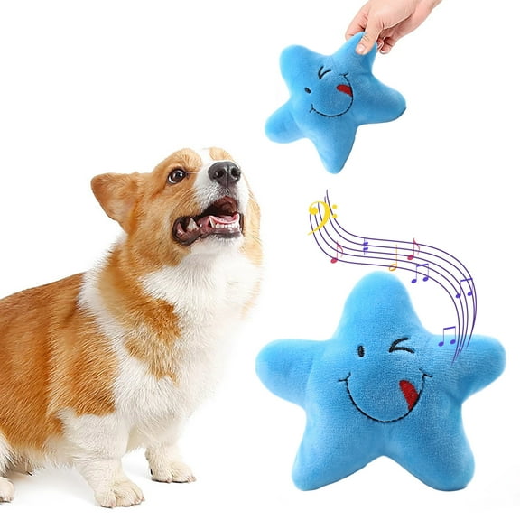 Star Shaped Squeaky Plush Dog Toy for Puppy Training, Soft Interactive Pet Toy for Self Play Human Pet Bonding, Cuddly Squeaker Toy for Dogs, Cats, Small Medium Pets