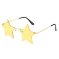 thumbnail image 1 of Star Shaped Sunglasses Fashion Rimless Pentagram Eyewear for Party Festival Costume Accessory Yellow, 1 of 4