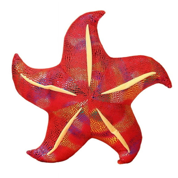Star Shaped Throw Pillow Star Couch Cushion Decorative Pillows Fluffy Stars Home Decor Plush for Bedroom (Red)