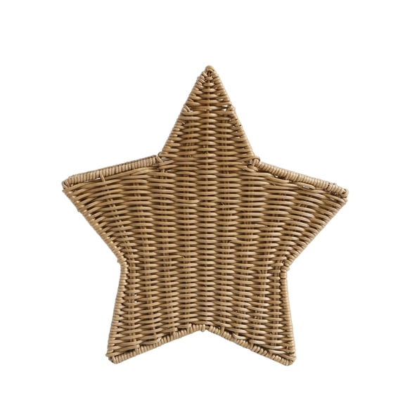 Star Shaped Woven Storage Basket Decorative Boho Organizer Basket Five Point Star Rattan Style Basket for Tabletop Wall Decor Floral Display Home Decoration