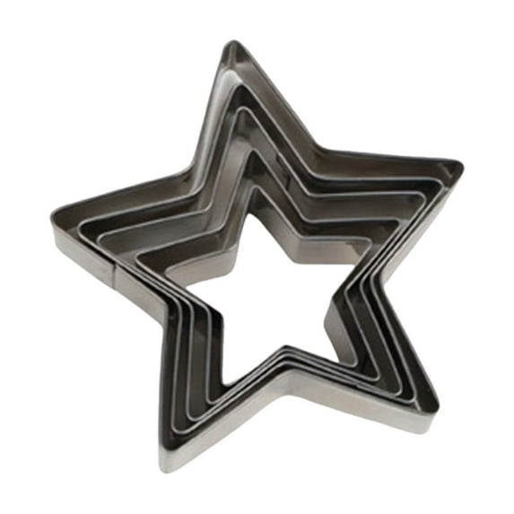 Star Shapoed Biscuit Cutter Set 5 Pieces Star Geometric Cookie Cutter Professional Baking Dough Tools Kit for Valentines Holiday Kitchen Baking (1.46", 1.89", 2.36", 2.56", 2.95") Star