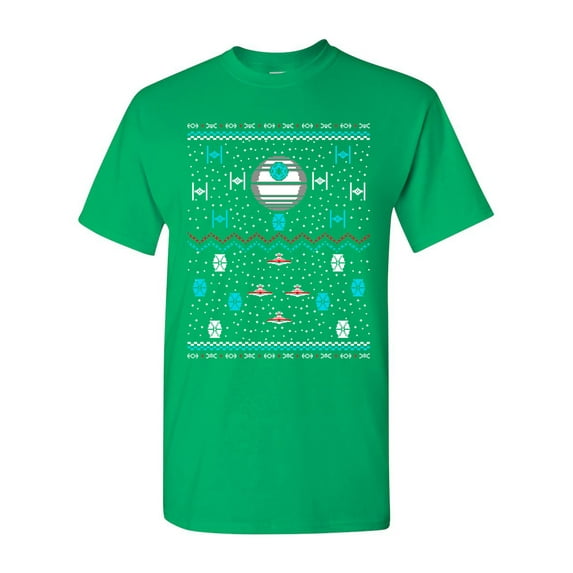 Star Ship Ugly Christmas Comic Space TV Movie Parody Funny DT Adult T-Shirt Tee