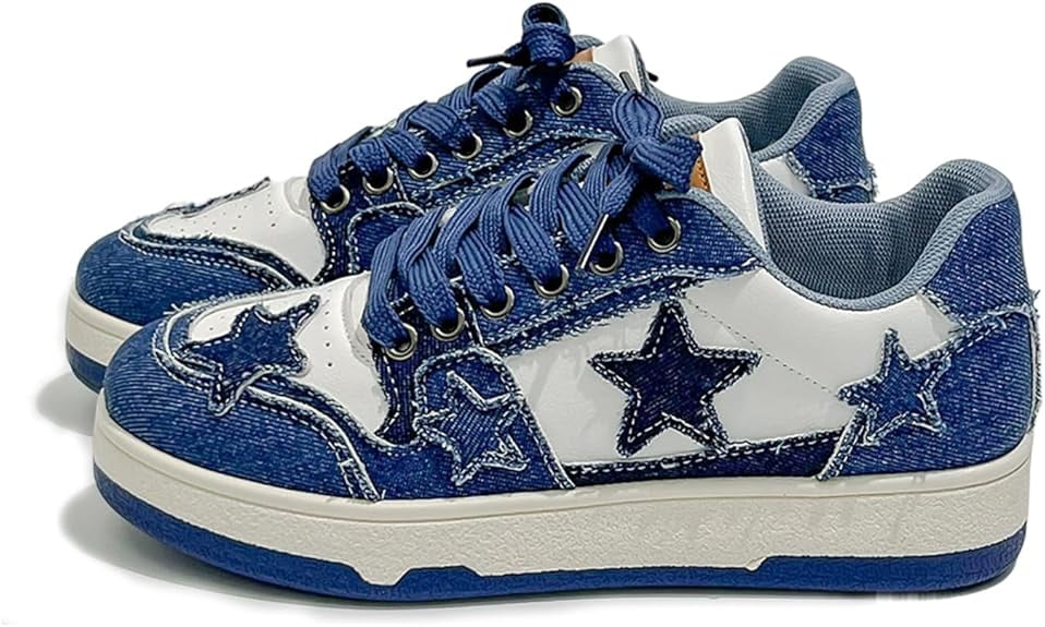 Star Shoes Walking Sneakers For Women, Y2k Aesthetic Cute Chunky