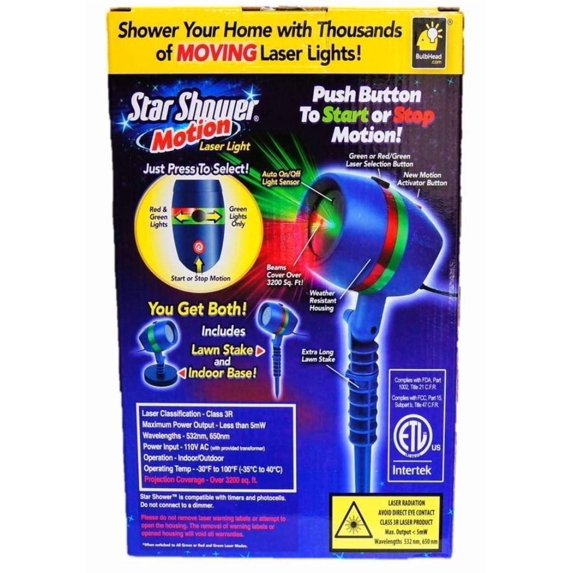 Star Shower As Seen on TV Motion Laser Lights Star Projector