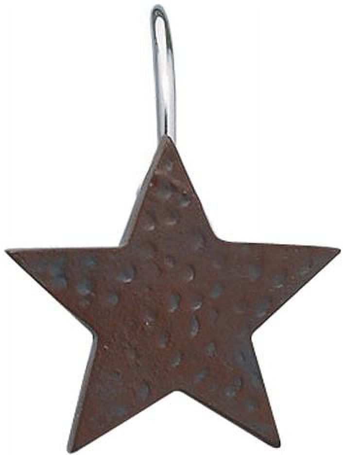 Star Shower Curtain Hooks, Set of 12, Choice of Burgundy, Black or