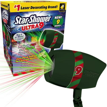 AS-SEEN-ON-TV with 9 Enhanced Modes for Spectacular Outdoor Holiday Laser Lighting with Thousands of Lights Covering 3200 Square feet, Green, 8.5 in