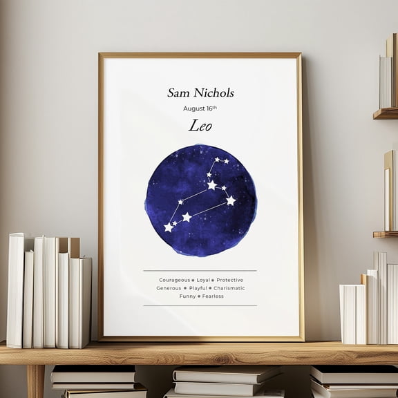 Star Sign For Leo New Baby Constellation Zodiac Art Astrology Star Chart Decorative Wall Art Poster , Poster Print Only