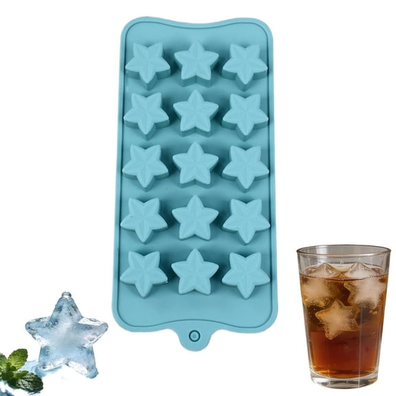 Star Silicone Mold,15 Cavities Star Shaped Chocolate Mold Ice Cube Tray Mini 3D Nonstick Cake Molds for Jello, Candy, Soap, Resin, Cookie, Gummy, Pastry