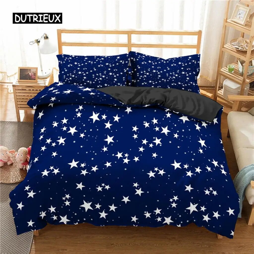 Star Single Double Twin Bedding Set 2/3pcs Night Sky Polyester Bed