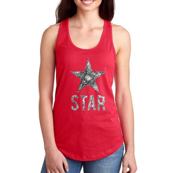 Star Sketch Noise Drawing Racerback Tank Women -Image by Shutterstock, Female Large