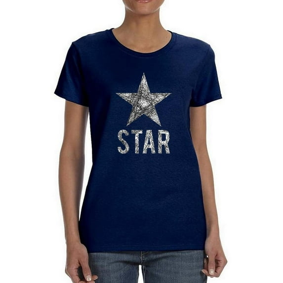 Star Sketch Noise Drawing Shaped T-Shirt Women -Image by Shutterstock, Female Small