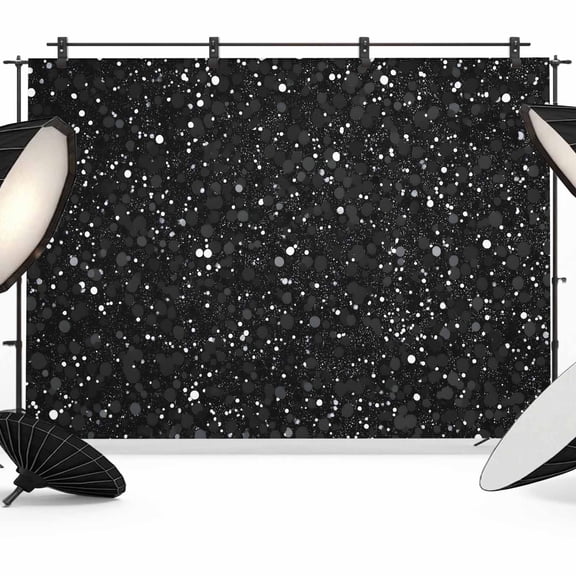 Star Sky Backdrop for Photoshoot,Photography Photo Studio Background Wall Backdrop,Modern Abstract Black Starry Night Dots Pattern Back Drop Banner Panel for Portraits Wedding Live Streaming 12x8Ft