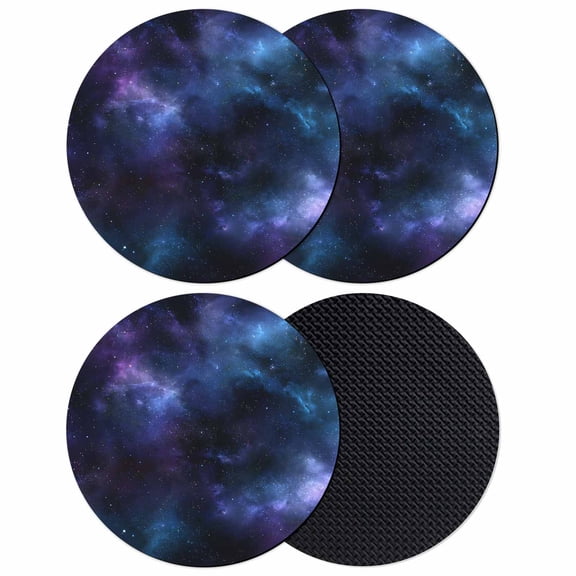 Star Sky Coasters Set of 4, Absorbent Coasters for Drinks, Modern Blue Purple Black Nature Starry Night Coaster for Desk Coffee Table Protection, Home Decor House Warming Gifts 4"