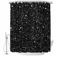 thumbnail image 1 of Star Sky Shower Curtain, Waterproof Shower Curtains for Bathroom, Modern Abstract Black Starry Night Dots Pattern Washable Fabric Bathtub Curtain Set Bath Decor with 12 Hooks Standard 72"x72", 1 of 8