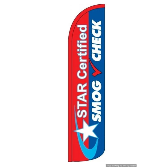 Star Smog Check Windless flag Without Pole Advertisement /Business Flags | Feather Flag |