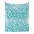 thumbnail image 1 of Star Soft Flannel Fleece Throw Blanket, Nursery Themed Pattern of Childish Simplistic Night Sky Scene, Cozy Plush for Indoor and Outdoor Use, 50" x 60", Pale Blue and White, by Ambesonne, 1 of 6