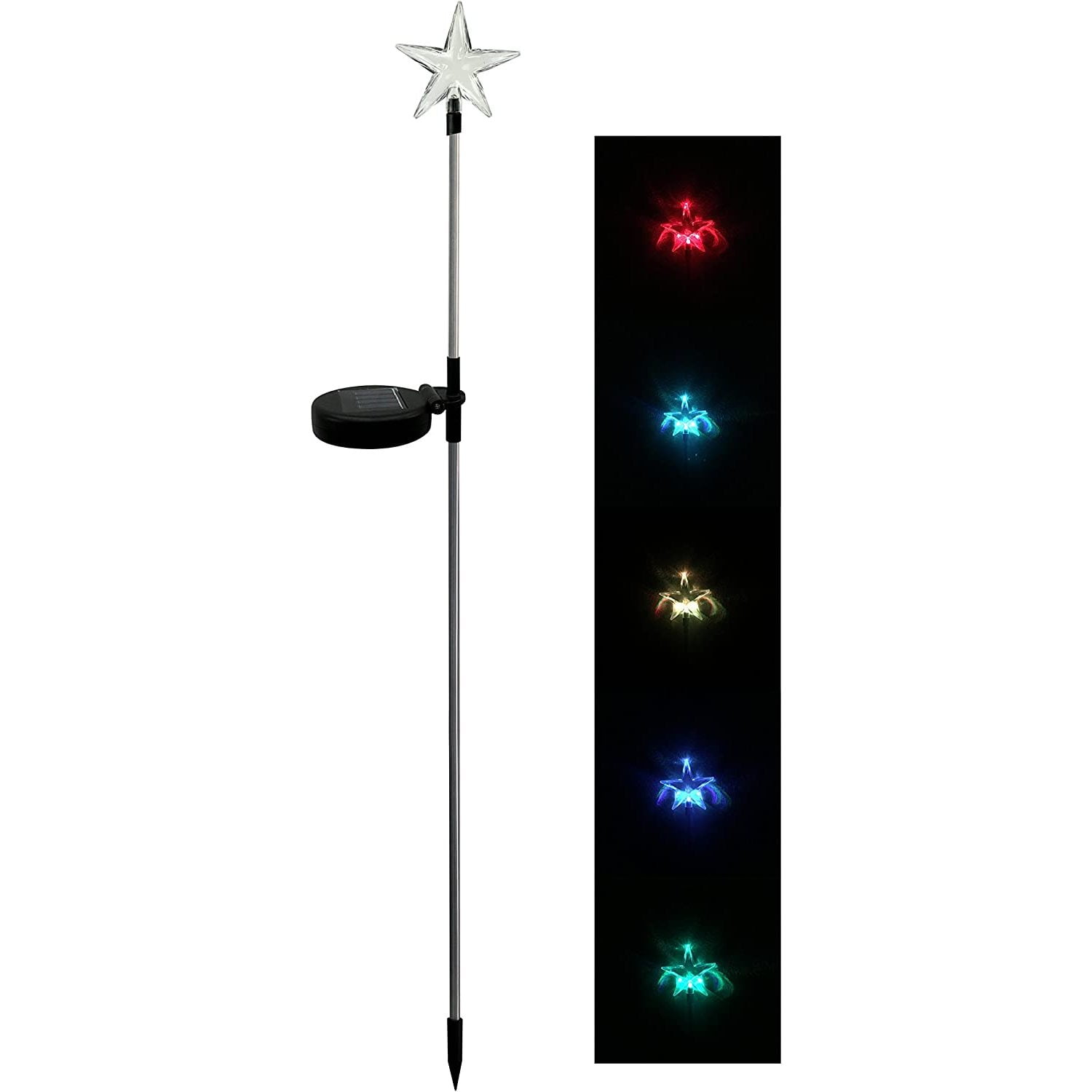 Star Solar Powered Garden Stake LED Lights, Set of 2, Color Changing ...