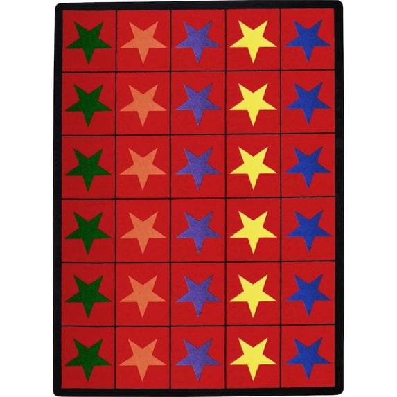 Joy Carpets Kid Essentials Star Space 10'9" x 13'2" Area Rug in Color Multi