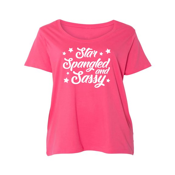 Star Spangled And Sassy Womens Plus Size Scoopneck Tee
