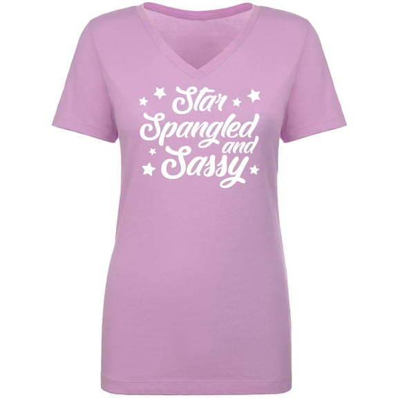 Star Spangled And Sassy Womens V-Neck T-Shirt