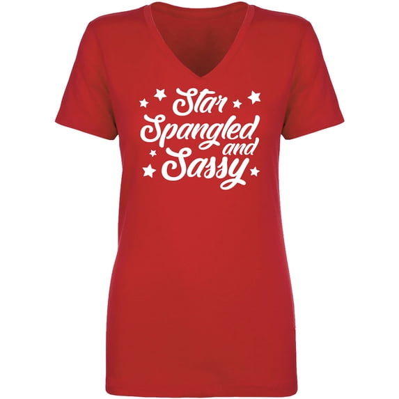 Star Spangled And Sassy Womens V-Neck T-Shirt