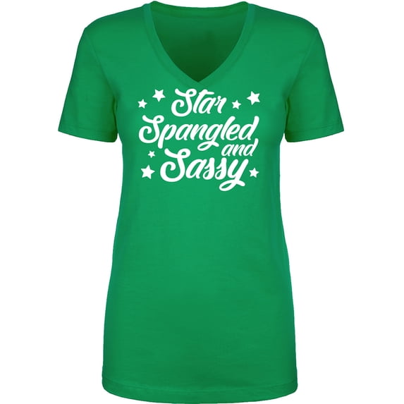 Star Spangled And Sassy Womens V-Neck T-Shirt