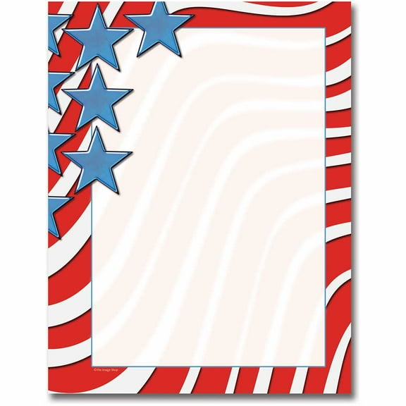 Star Spangled Banner Letterhead Printer Paper, 80 Sheets per Pack
