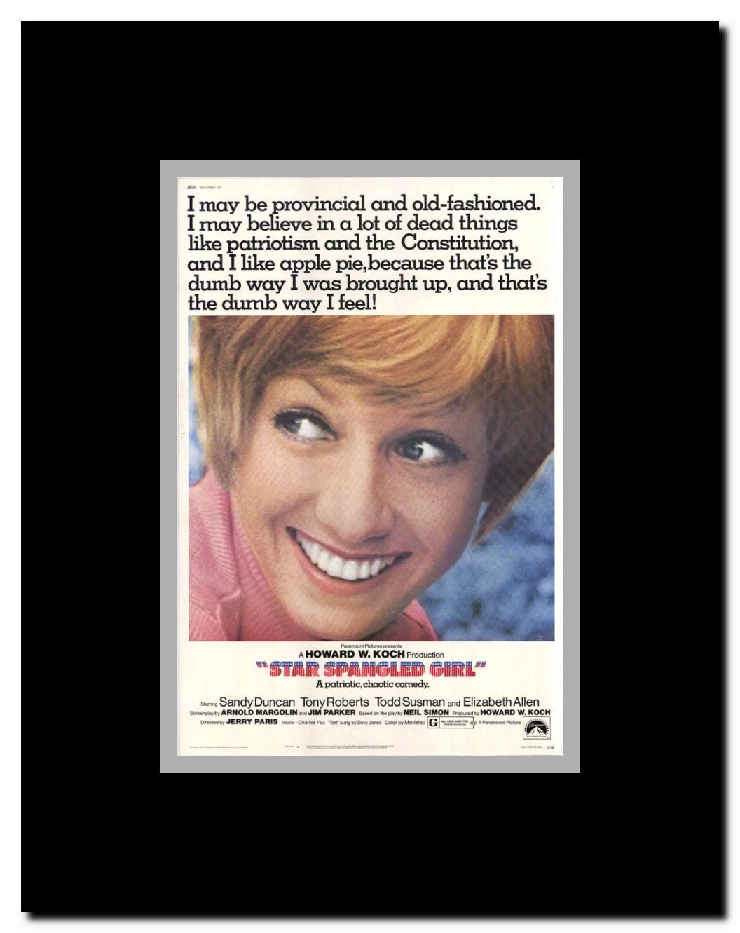 Star Spangled Girl Framed Movie Poster