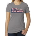 thumbnail image 1 of Star Spangled Hammered Funny 4th of July T-shirts, Woman's Graphic Tees - Heather Grey MH200WPATRIOT S18 2XL, 1 of 3