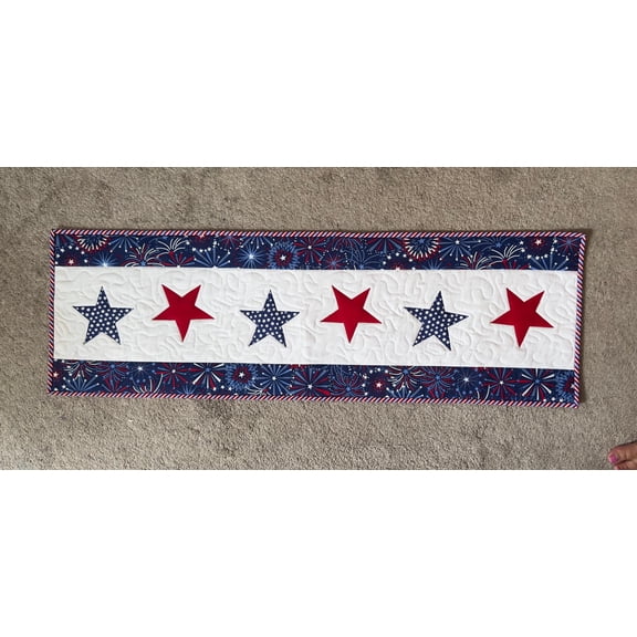 Star Spangled Quilted Table Runners Choose Your Style New Fabrics Added!!