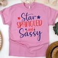 thumbnail image 1 of Star Spangled and Sassy T-Shirt, Patriotic Graphic Tee, Red White Blue Shirt, Azalea, Size S, 1 of 6