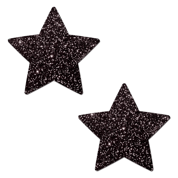 Star: Sparkle Black Stars Nipple Pasties by Pastease®