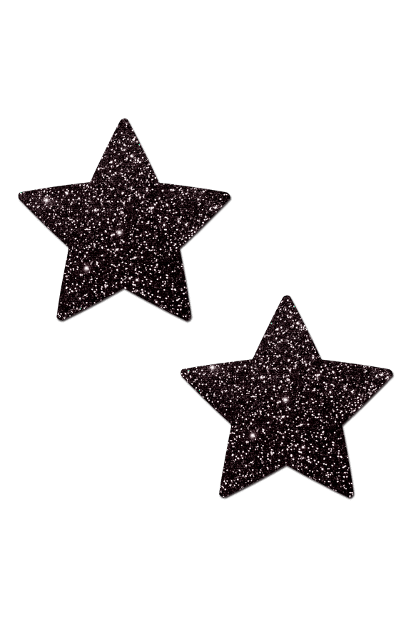 Star: Sparkle Black Stars Nipple Pasties by Pastease®