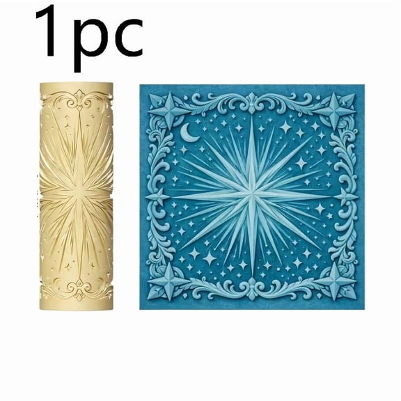 Star Sparkle Texture Roller - Manual Embossing Tool for Ceramics, Crafts, and Polymer Clay