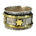 thumbnail image 1 of Star Spinner Band, Meditation Ring, 925 Sterling Silver Ring, Spinning Thumb Ring, Two Tone Ring, Fidget Ring, Handmade Jewelry, Christmas Oxidized, Womans Band Ring, Anxiety Ring, Mans Band Gifts, 1 of 5