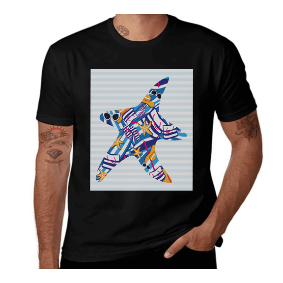 Star Spraying Paisley-Diwali-Multicolor- Casual Streetwea Everyday Tshirt Comfortable Wear tee shirt