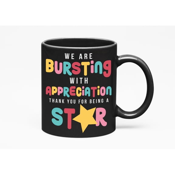 Star Staff, Employee or Team Member Appreciation, Black 11oz Ceramic Mug