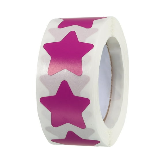 Star Stickers 1 Inch 1 Roll DIY Adhesive Labels Notes, Greeting Cards, Gift Boxes, 500 Count/Roll Purple