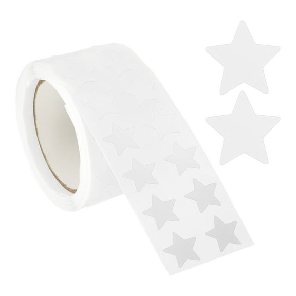 Star Stickers Roll 1/2", 1000 Pcs Self-Adhesive Reward Stickers for Classroom Supplies, White