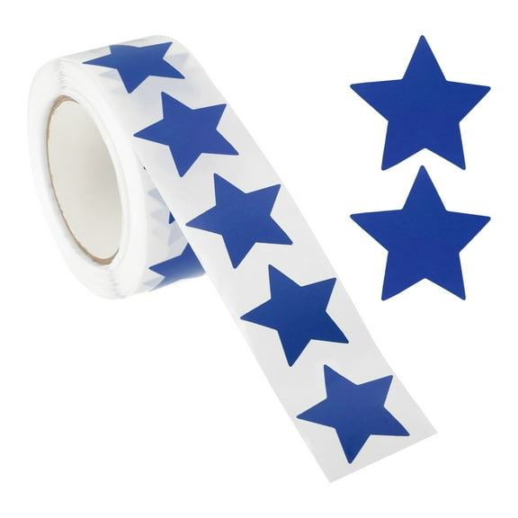 Star Stickers Roll 1", 500 Pcs Self-Adhesive Reward Stickers for Classroom Supplies, Blue