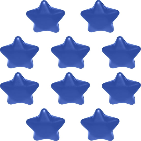 Star Stress Balls Set of 10, Bulk Pack - Anxiety Stress Relief, Perfect for Your Desk, Office or Home - Blue