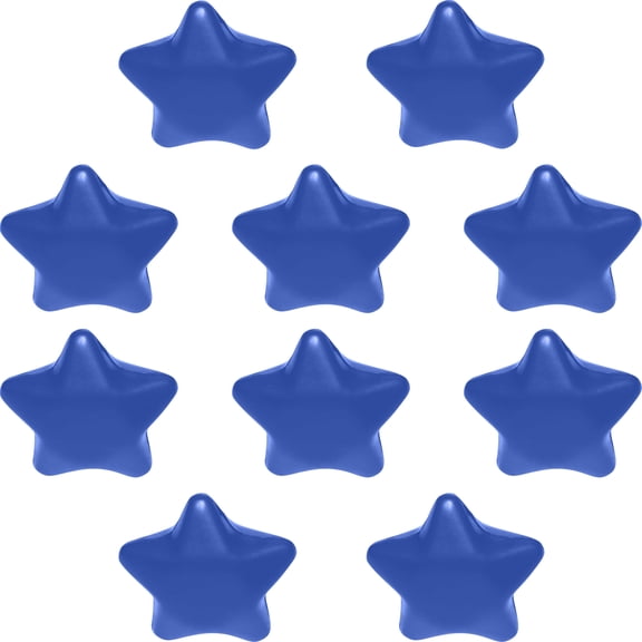 Star Stress Balls Set of 10, Bulk Pack - Anxiety Stress Relief, Perfect for Your Desk, Office or Home - Blue