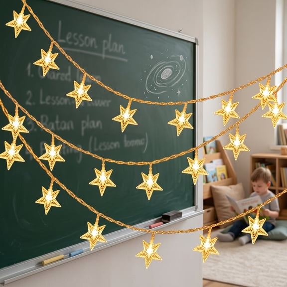 Star String Lights 33 ft 100 LED, Plug-in Fairy Lights with 8 Modes, Christmas Decorations Indoor Warm White Twinkle Lights