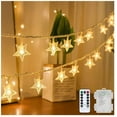thumbnail image 1 of Star String Lights Battery Operated Waterproof 40 LED 20 FT Star Fairy String Lights with Remote Control for Home, Party, Christmas, Wedding, Garden Decoration, Warm White, 1 of 7