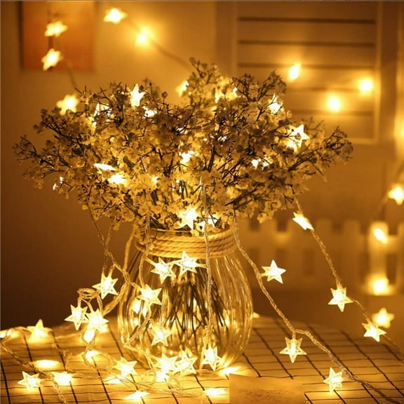 Star String Lights, LED Lights 20 LED Indoor Fairy Lights Warm White for Patio Wedding Bedroom Princess Castle Play Tents Decoration (10FT, Battery Power)