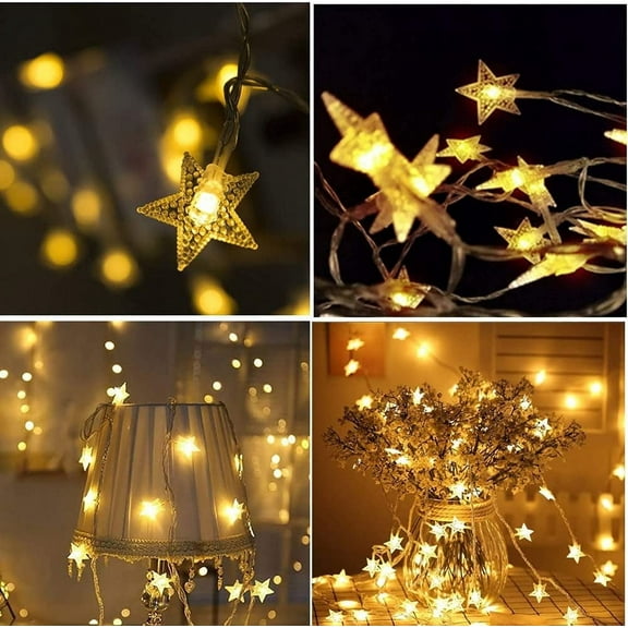 Star String Lights,LED Lights(9.8FT)20 LED Indoor Fairy Lights Warm White for Patio Wedding Bedroom Princess Castle Play Tents Decoration (Battery Operated)