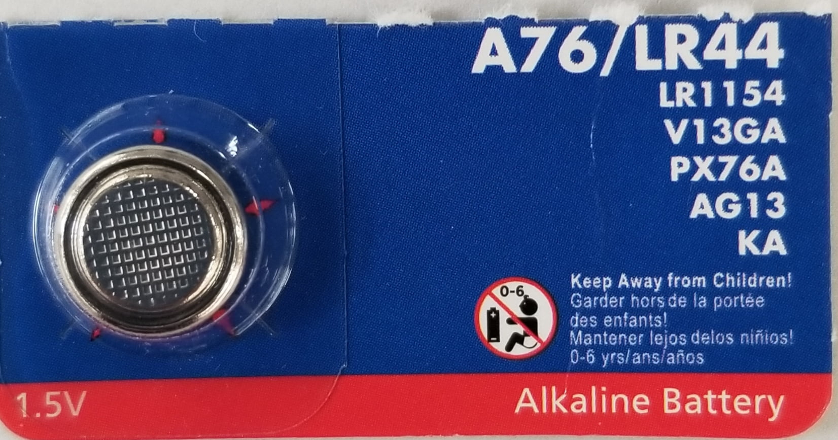 Star Struck A76 1.5V Button Cell Battery CRDD BLSTR PCK NNPGB