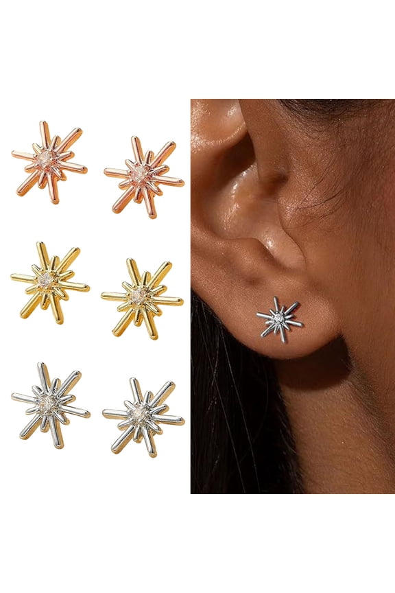 Star Stud Earrings Women Rhinestone Star Ear Studs Minimalist Sparkling Studs Daily Wear Party Jewelry Gift for Her